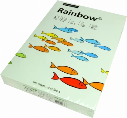 Papier ksero ekologiczny Rainbow, A3, 80g/m2, 500 arkuszy, jasny zielony (R72)